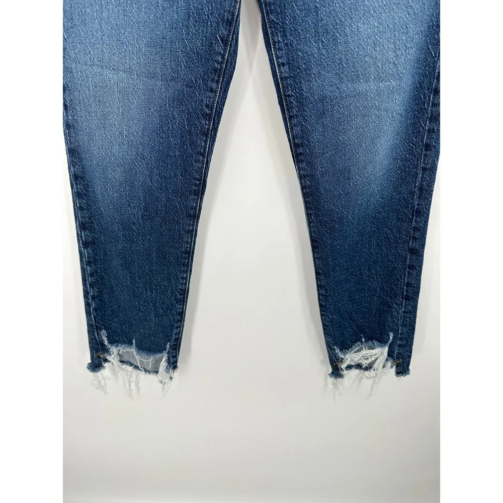 FRAME Le High Straight Denim Jeans Raw Stagger Hallam Chew Women Size 25 - Image 3