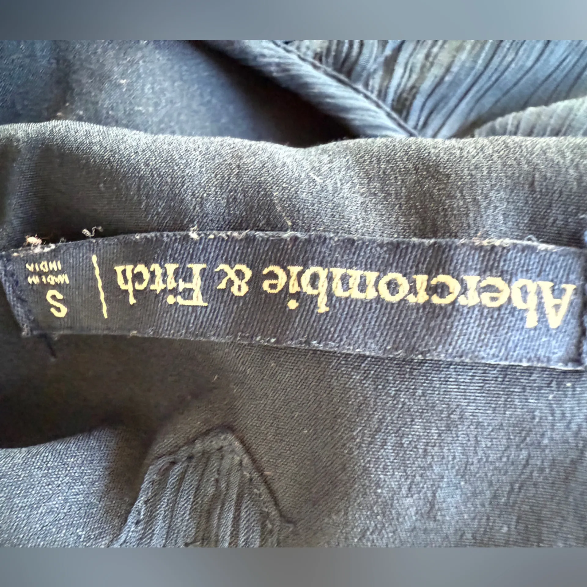 Abercrombie & Fitch Navy Long Sleeve Dress pockets women size S - Image 2