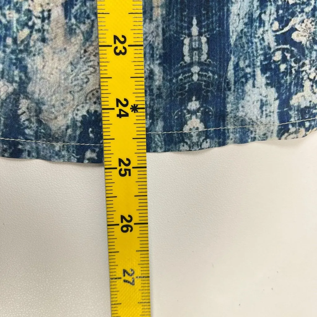 NWOT Johnny Was Santorini Blouse Silk Pete Greta Women Size M Blue Short Sleeve - Image 11