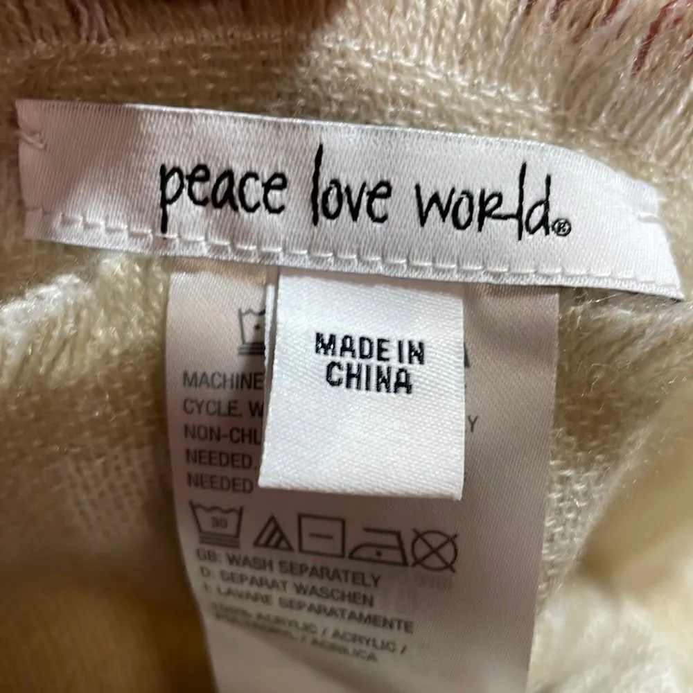 Peace Love World Love is Beautiful Oversized Scarf Shawl - Image 3