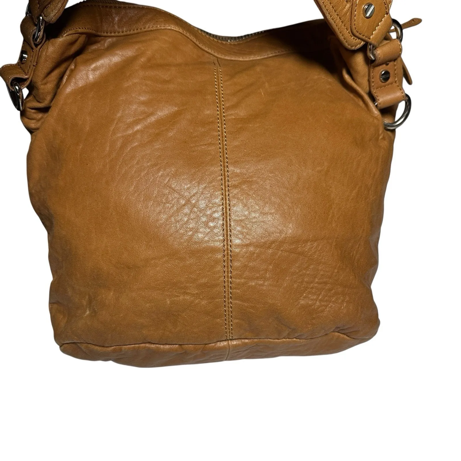 Y2K Designer L.A.M.B. Gwen Stefani Leather Crossbody Shoulder Bag Tan - Image 9