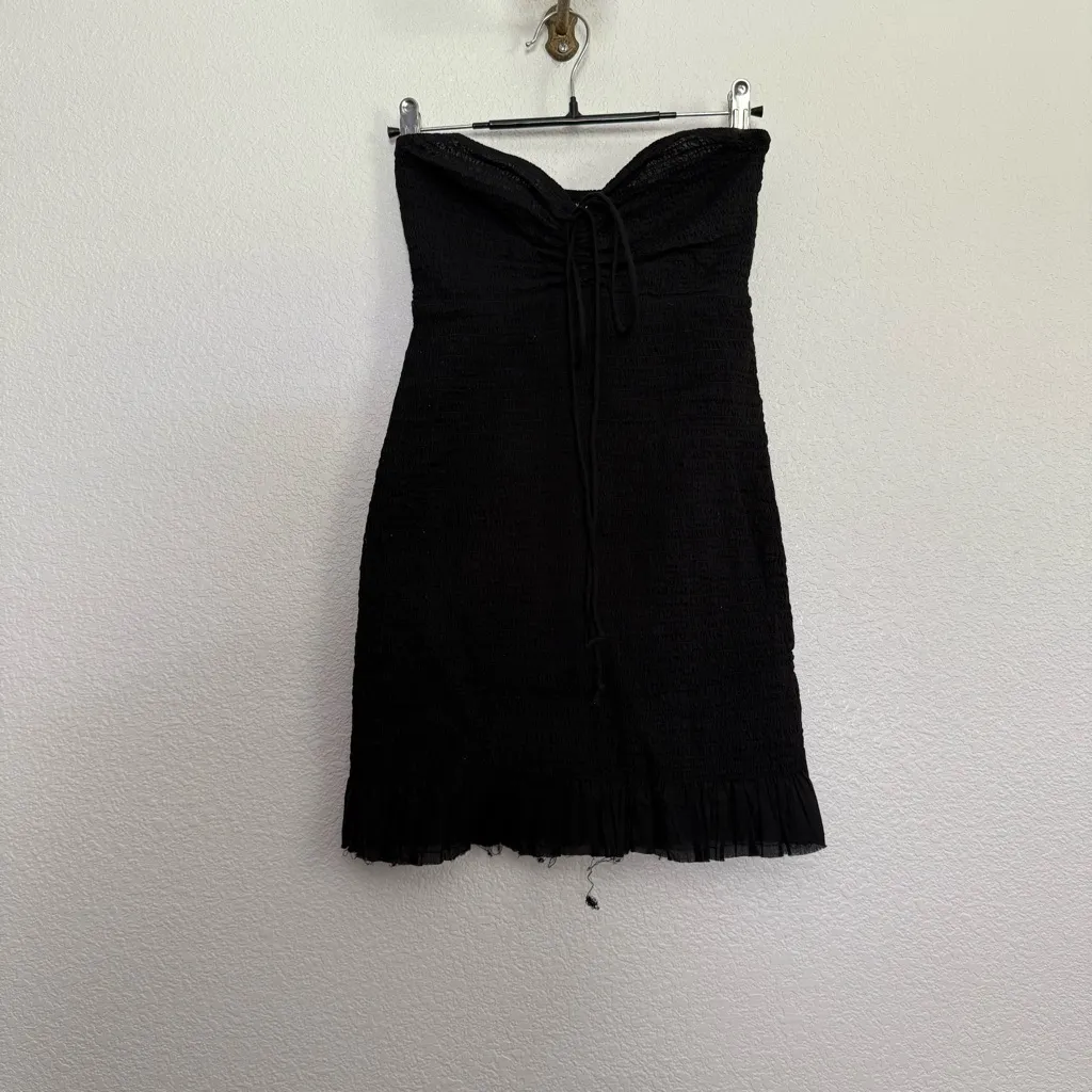Free People Smocked Mini Dress in Black XS - Image 3