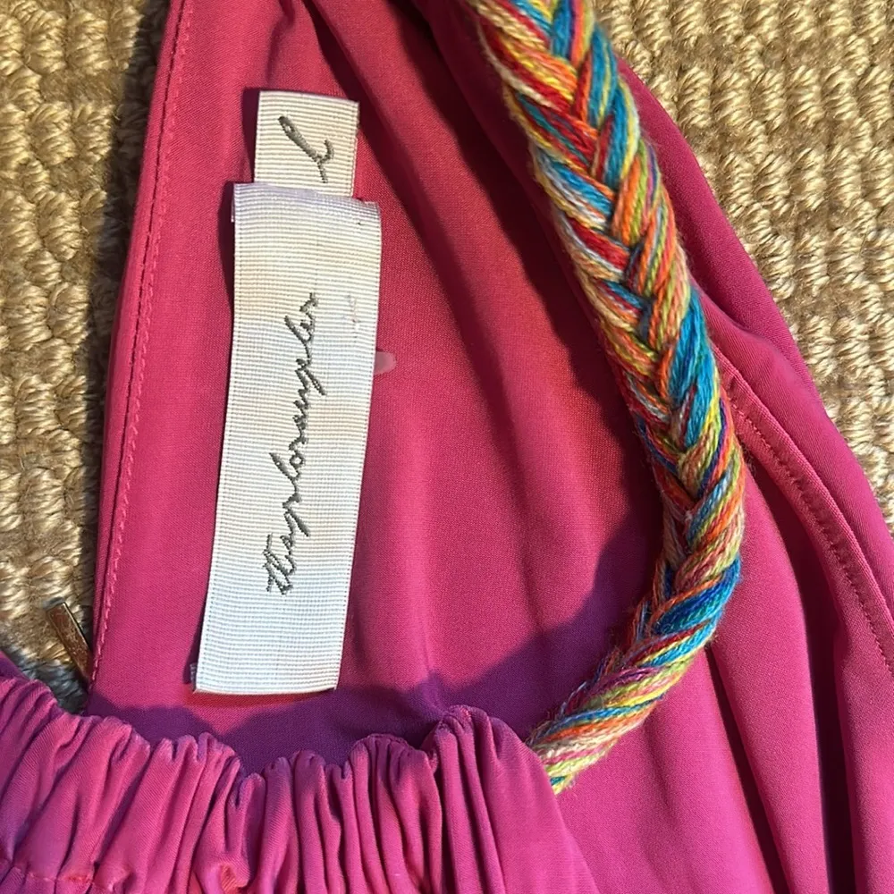 Tbags pink dress halter top tiered flowy heavy large T - Image 4