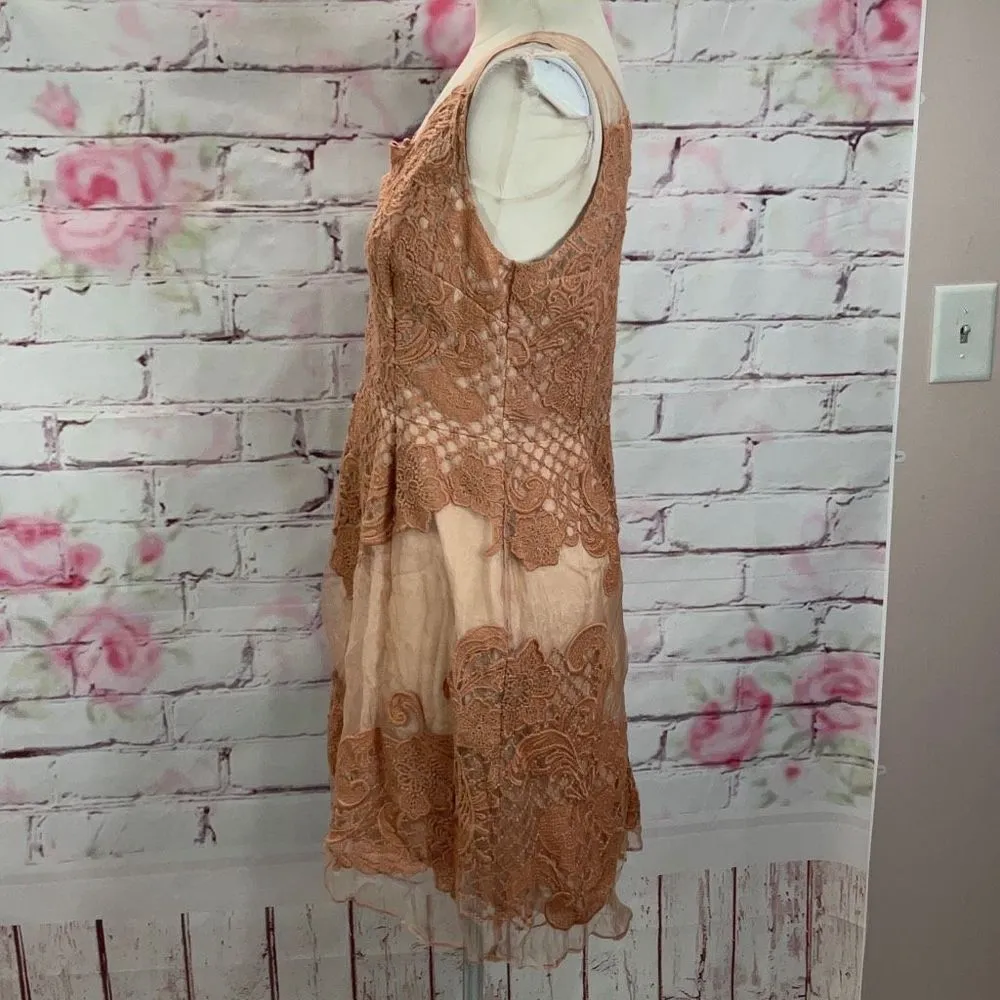 Yohana  Baraschi Women's Celestine Rose Quartz Silk Organza Dress Brown/Tan 8 - Image 8