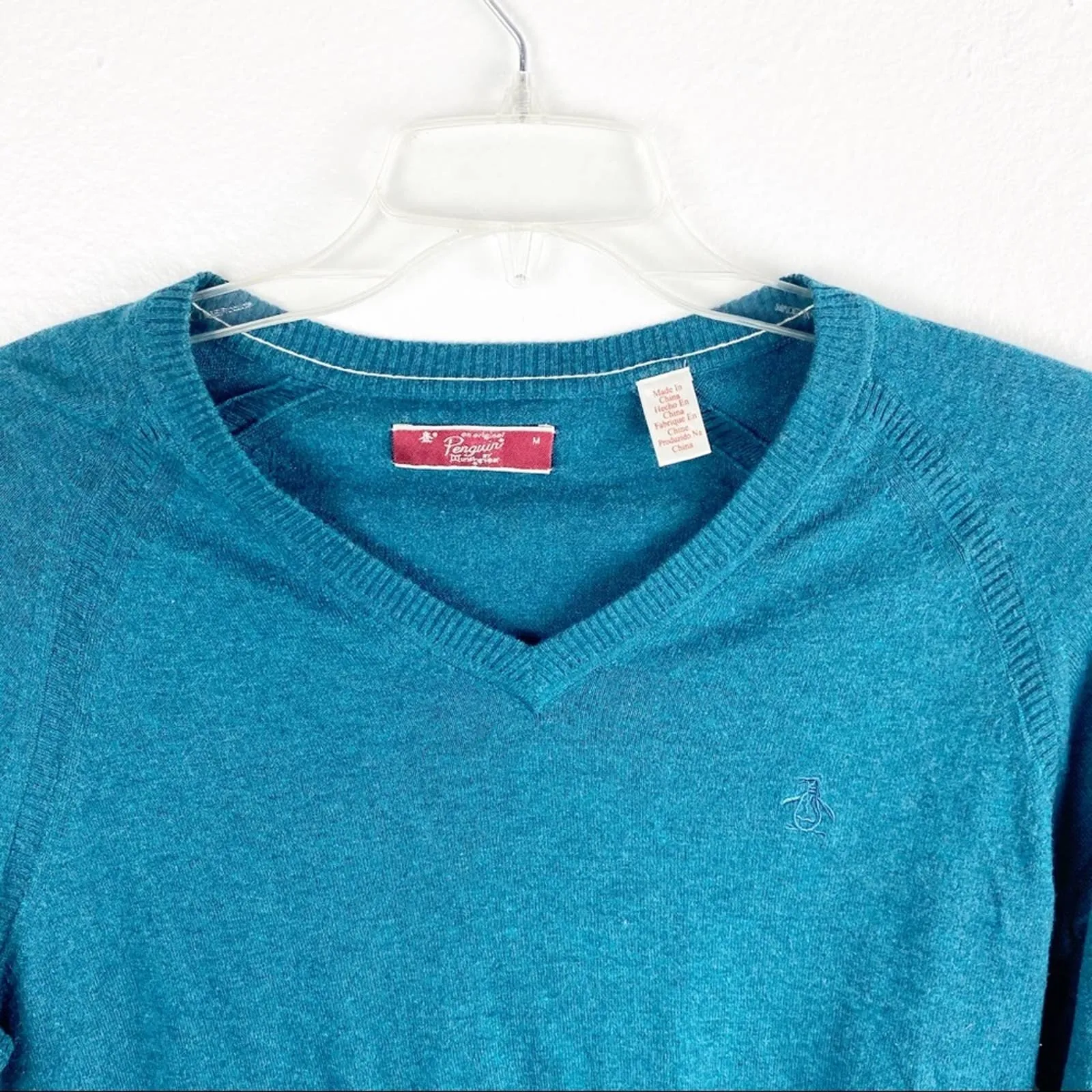 ORIGINAL PENGUIN by Munsingwear V-Neck Long Sleeves Sweater, Size Medium - Image 4