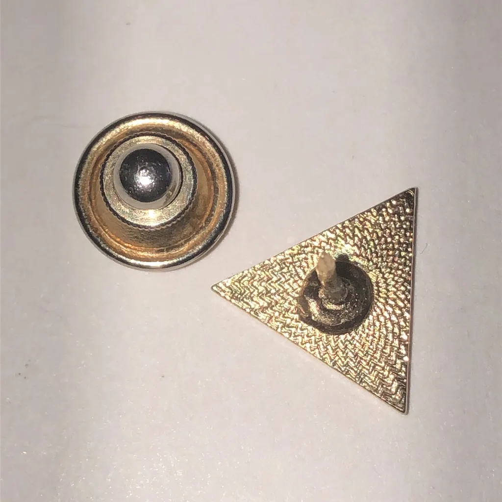 Gold Tone and Black ZD Government Contracting Triangle Pin - Image 4