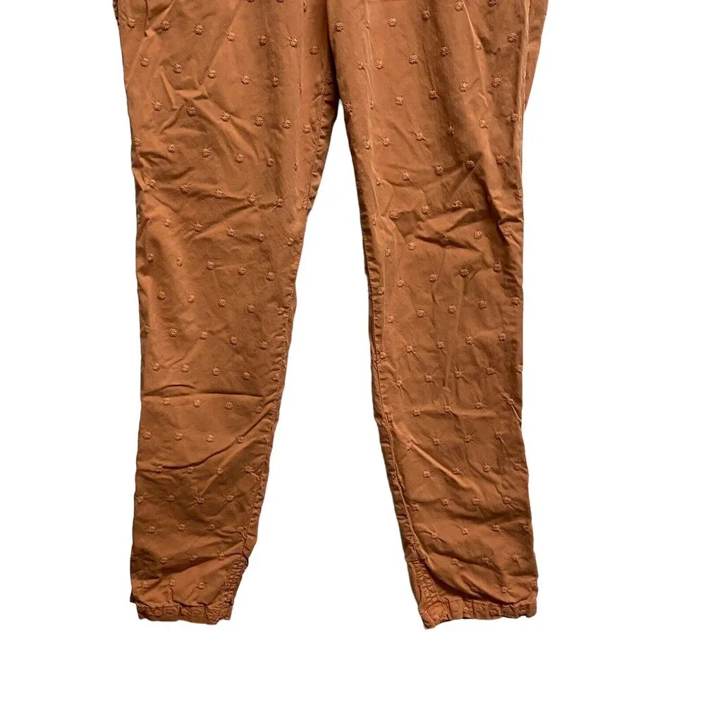 Sundance Pants 6 Orange Floral Applique Accents Skinny Mid Rise Cotton Stretch - Image 2