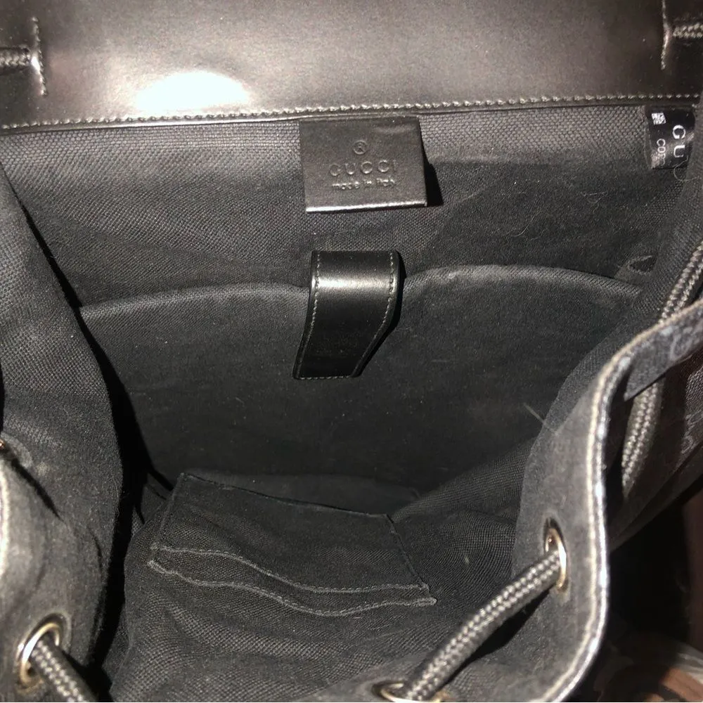 GUCCI GG SUPREME Monogram Backpack Gently Padded Interior AUTHENTIC - Image 6