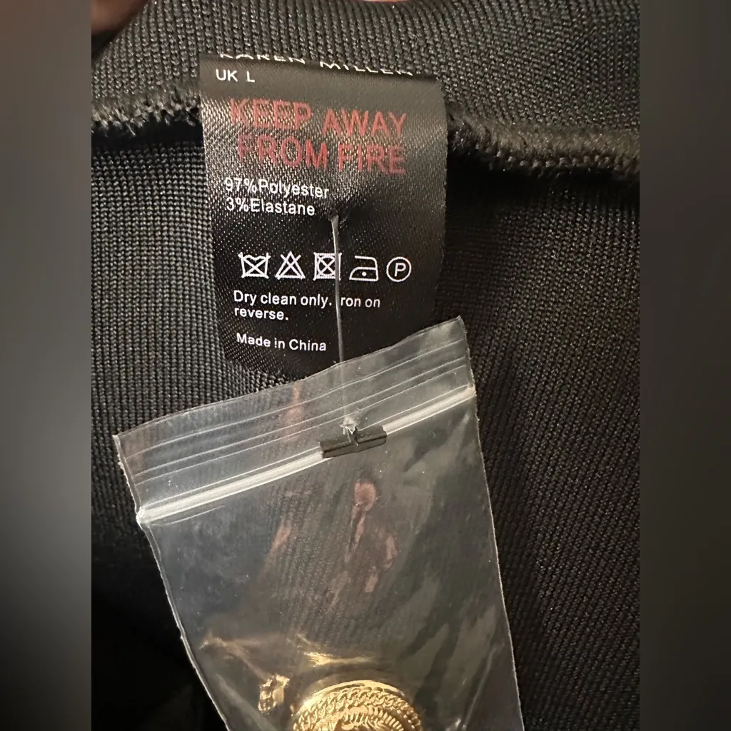 Karen Millen Black Military Knit Blazer with Gold Buttons NWT - Image 7