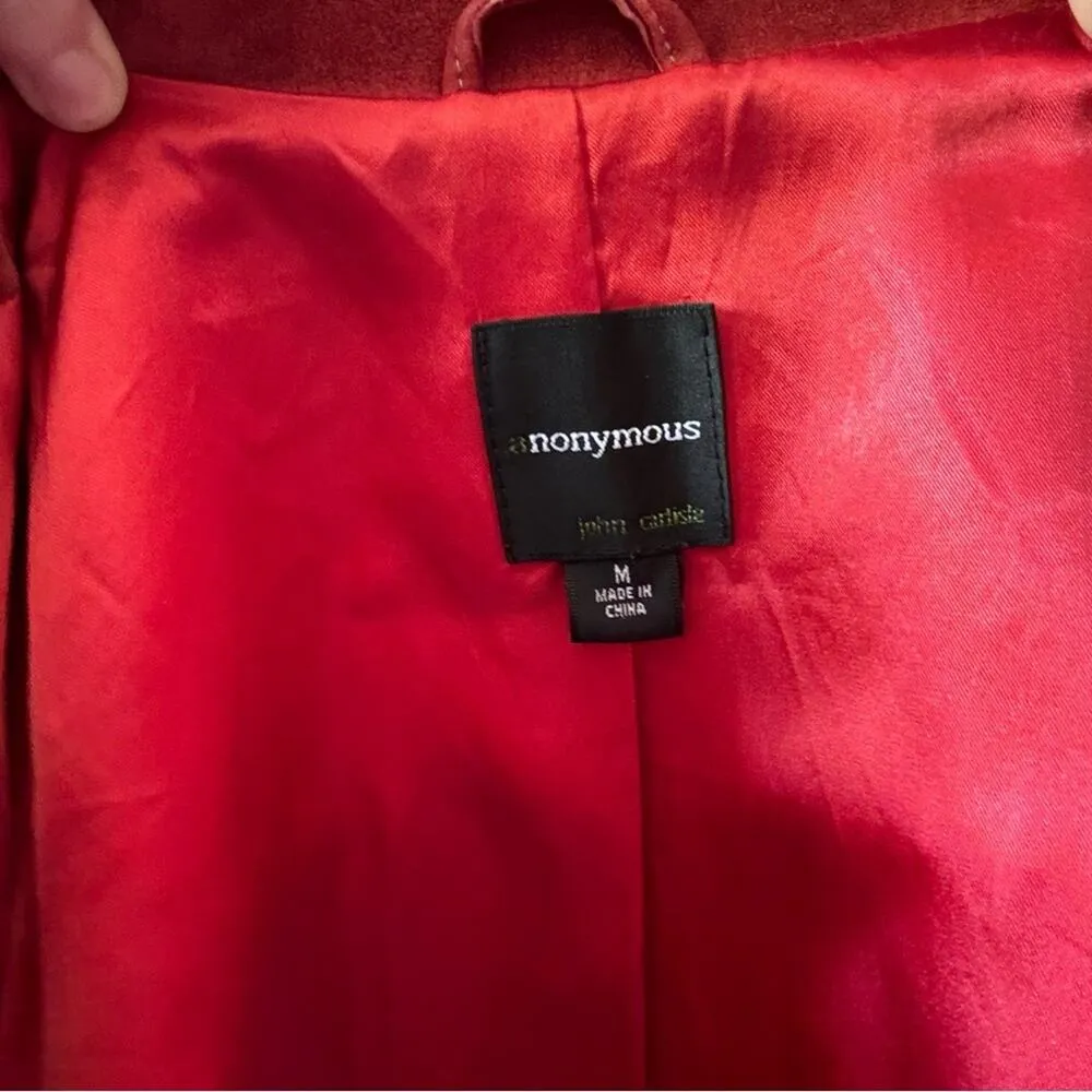 Anonymous John Carlisle Burnt Orange Suede Leather Shacket Size Medium - Image 6