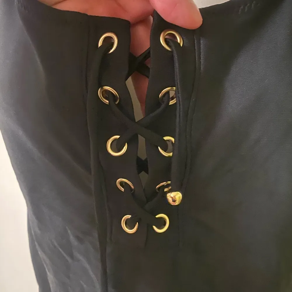 Mossimo black lace up tie swim suit swimwear size Small - Image 5