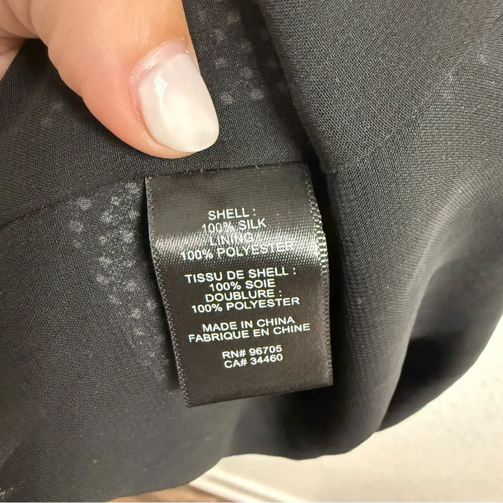 Rebecca Taylor Black Polka Dot Dress Size 0 100% Silk - Image 4