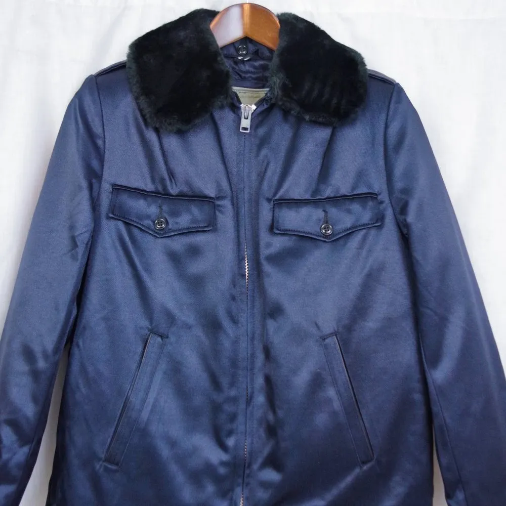 New Old Sock USA Made Blauer Uniform Nylon Bomber Style Jacket Size 10 Blue - Image 10