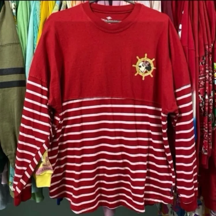 Disney parks cruise line sailor Minnie Mouse striped nautical spirit jersey M - Image 6