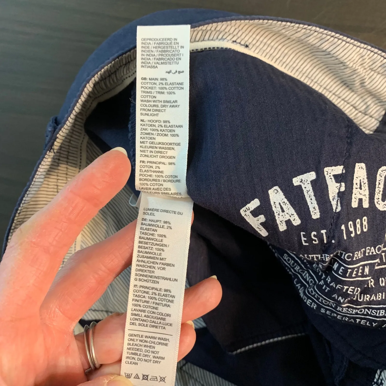 Fat Face Devon Chino Navy Blue Regular Fit Women's Pants Size 8 Basic Minimalist - Image 9