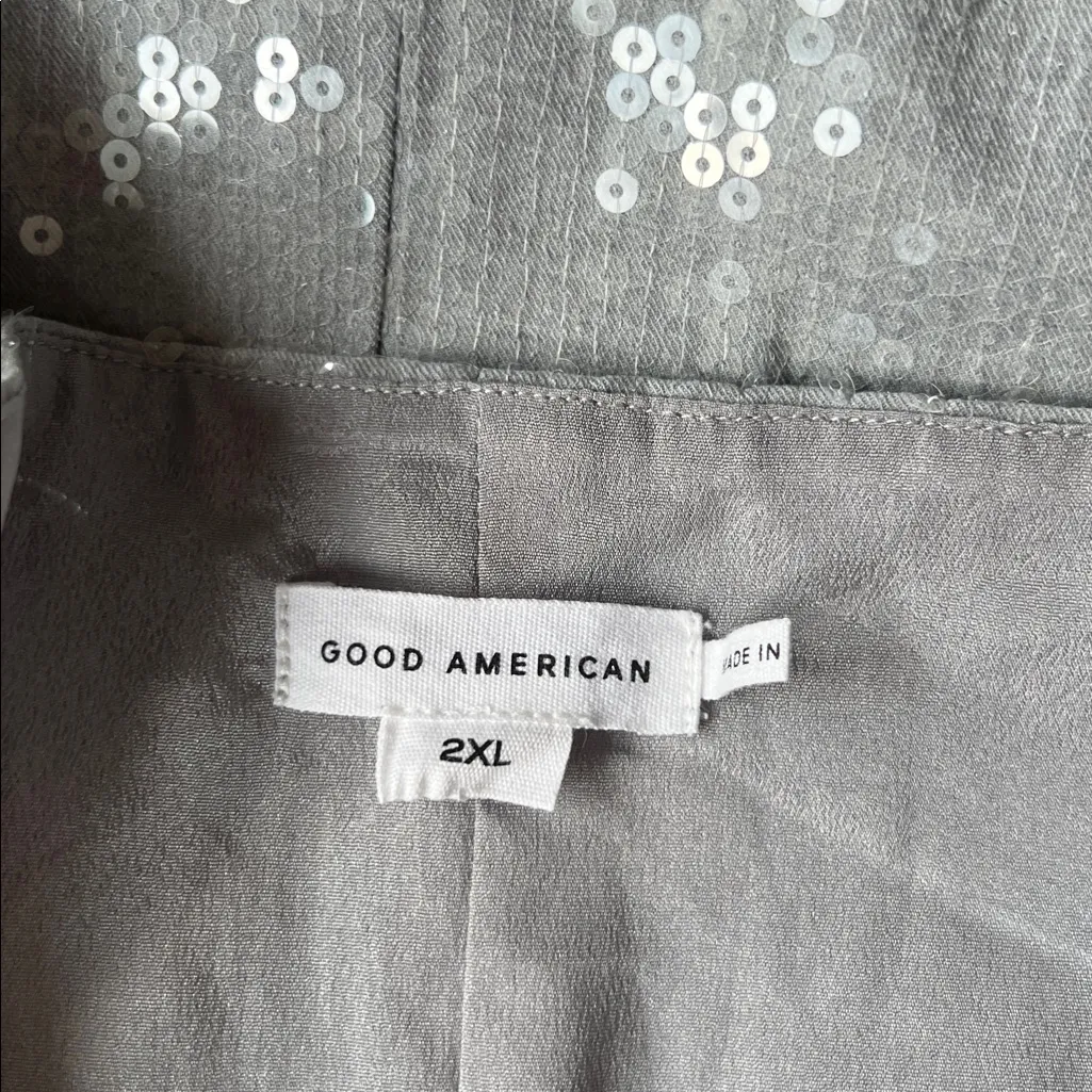 Good American Sequin Halter Dress XXL - Image 3