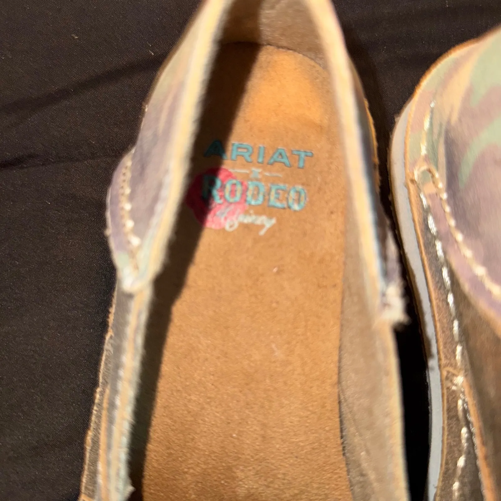 Ariat Rodeo Quincy Cowboy‎ American Flag Slip On Loafer Shoes 6.5 - Image 4