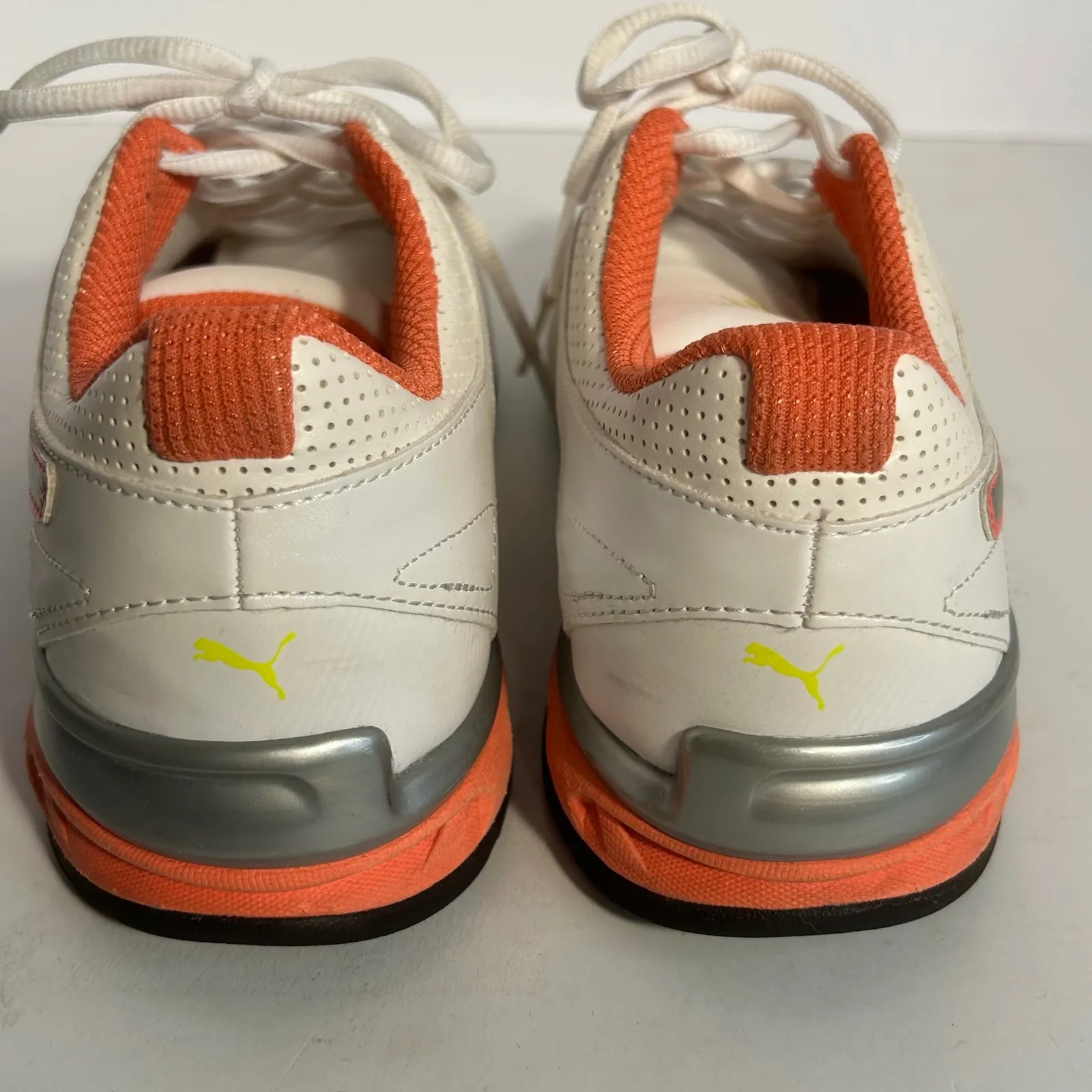 Puma Athletic Shoes White Orange Yellow Logo Lace Up Sneakers Men Size 9 - Image 7