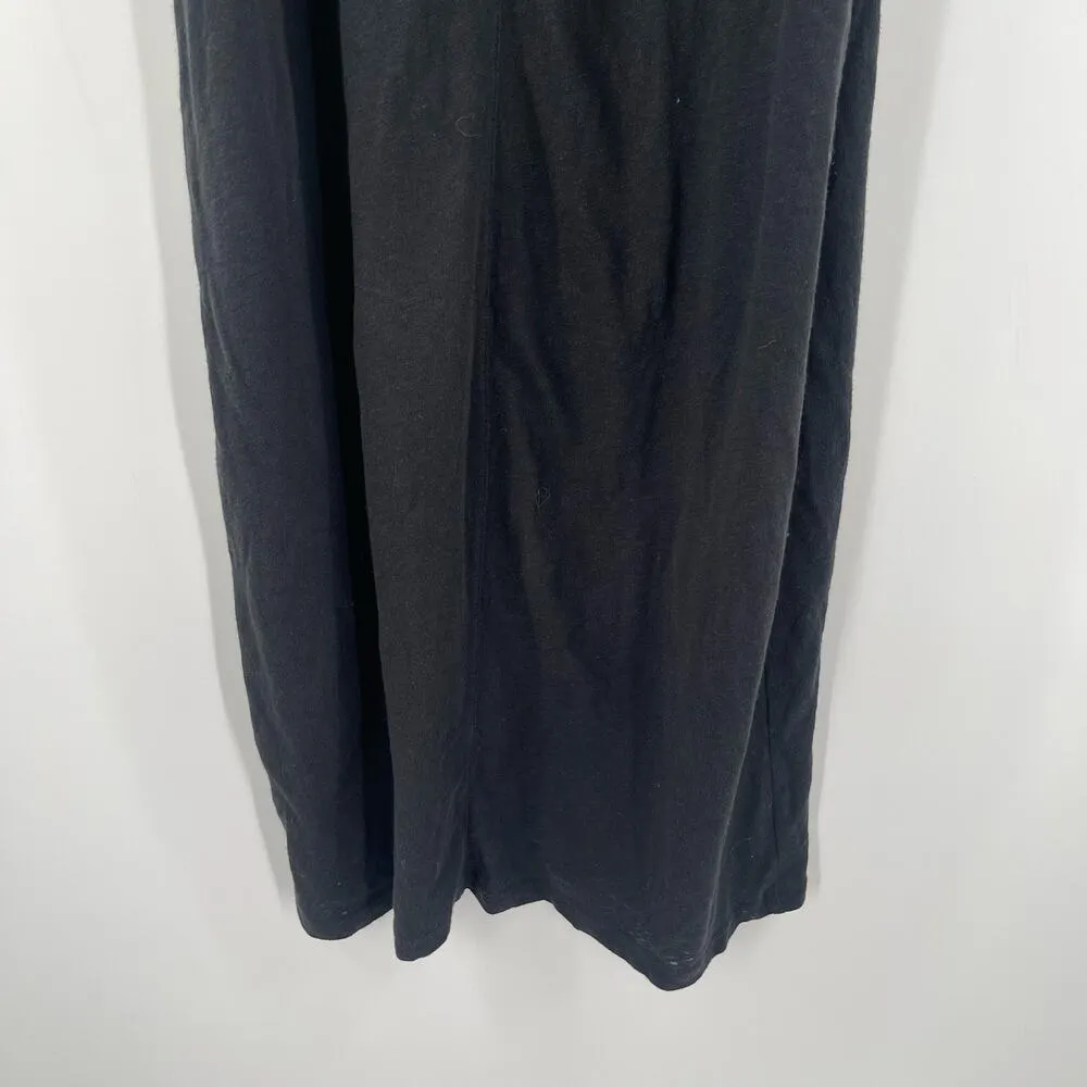 NATION LTD Dress Size Medium Elliot Ruffle Sleeve Black Pima Cotton Linen Blend - Image 13
