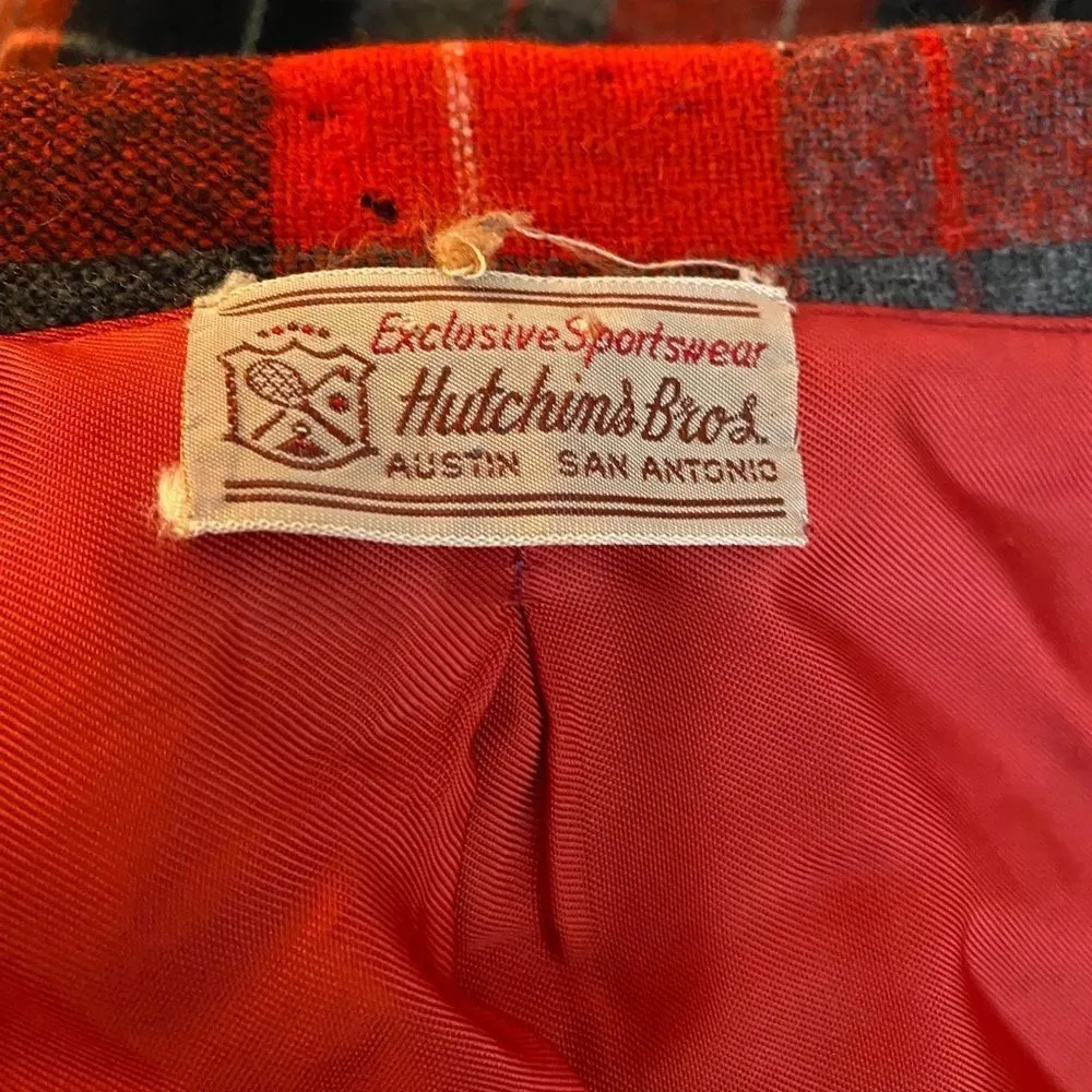 Vintage Hutchins Bros Plaid Blazer Red Size L - Image 2