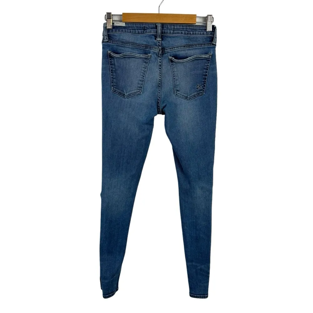 Lovers + Friends Distressed Ricky Low Rise Skinny Jeans in Broadway Stretch 27 - Image 9