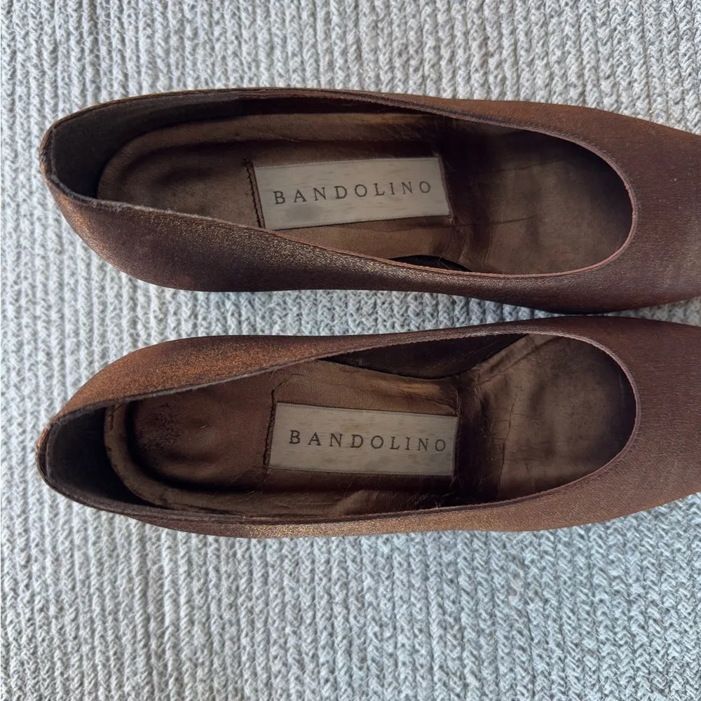 Vintage Bandolino Iridescent Copper Brown Gold Embellished Pumps Heels Size 7.5 - Image 8