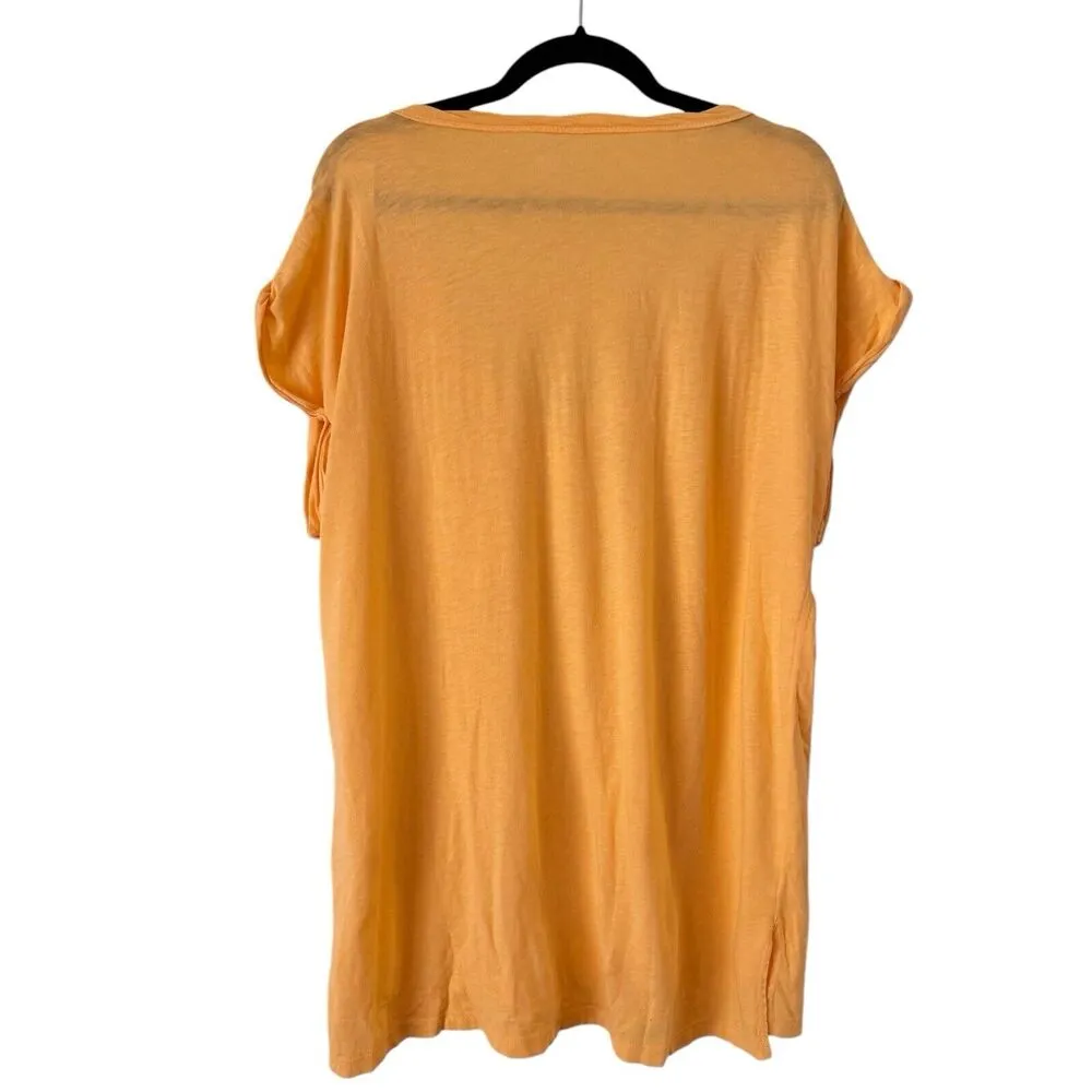 NWT Aerie Neon Orange Lagenlook Oversized Pocket Short Sleeve T-Shirt Sz Medium - Image 2