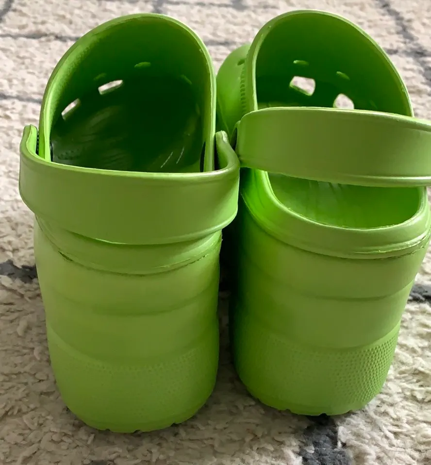 Lime Green Platform Clogs Size 7 - Image 3
