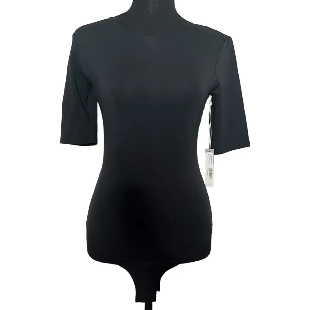 Everlane The Short Sleeve Crew Neck Bodysuit Small Women’s Black. - Image 2