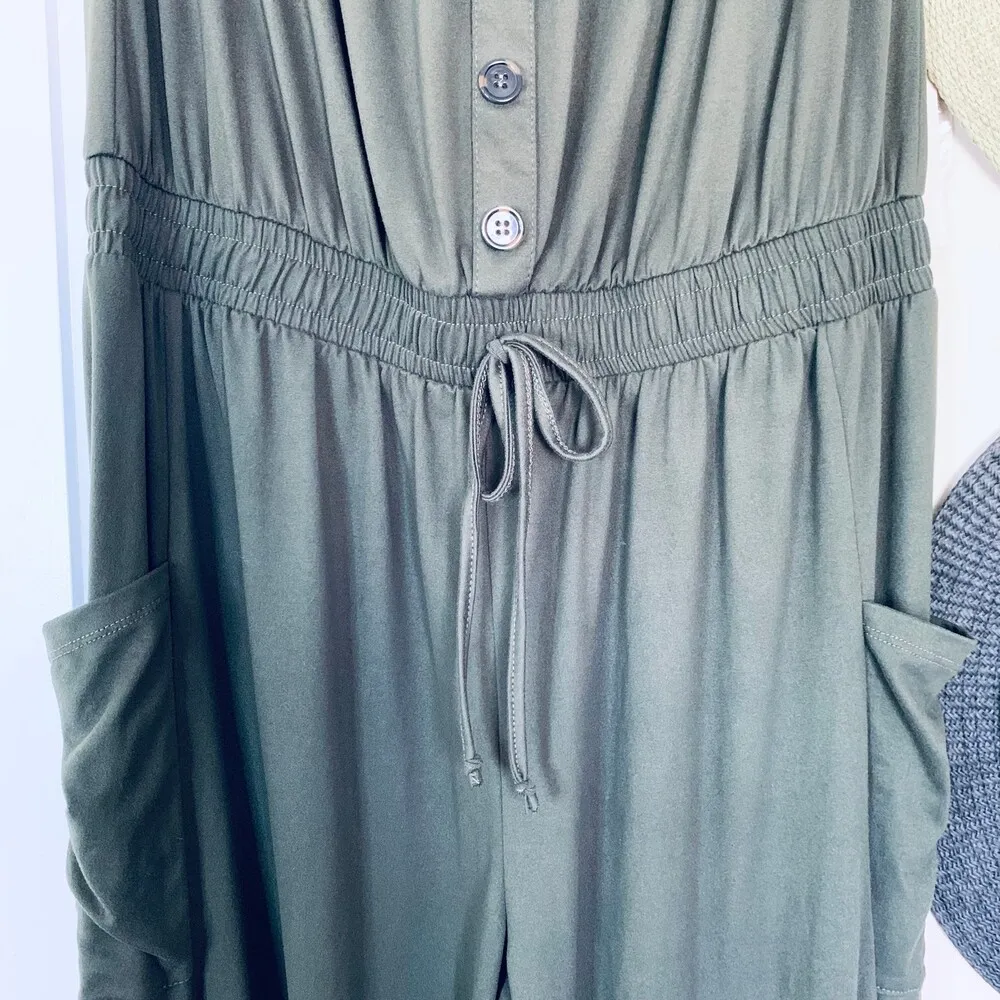 NWT 205 Collins by Forever 21 Hunter Green Military Style Romper/Jumpsuit | XL - Image 6