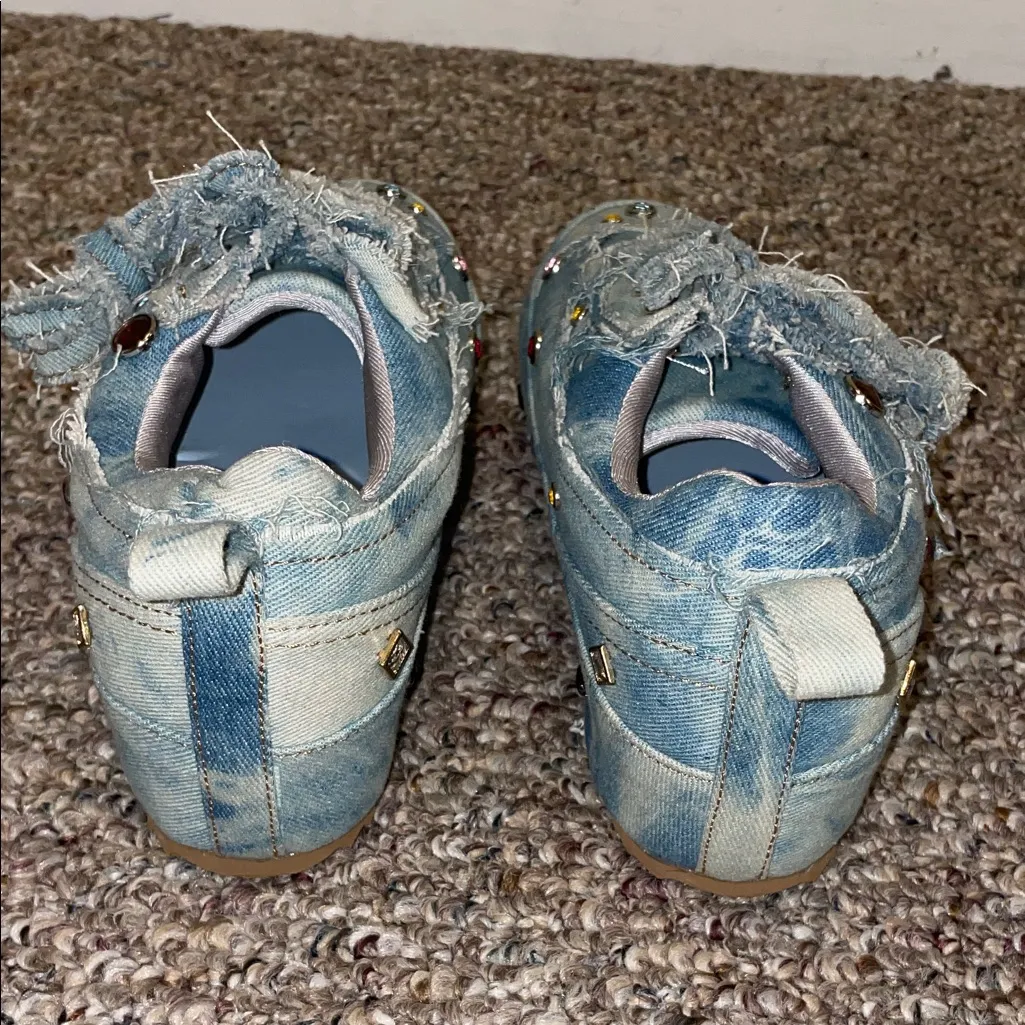 Womens Like New Azalea Wang Mai Denim Sneakers Blue Size 6 - Image 6