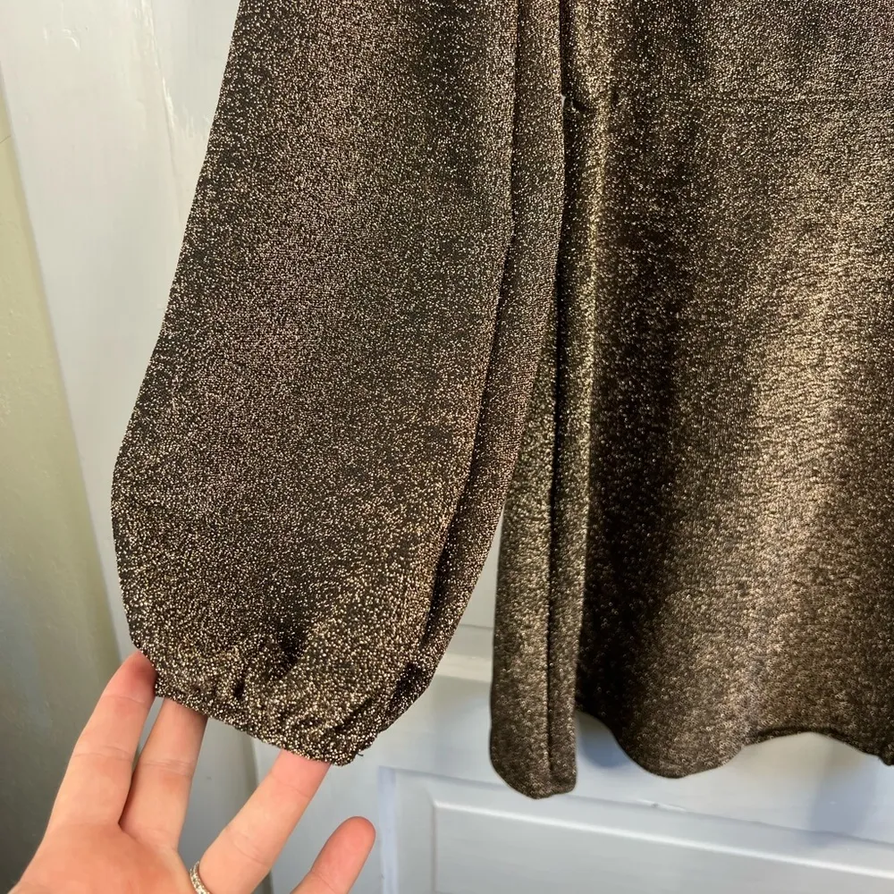 All in Favor Women's Gold Black Sparkle Mini Dress Size M Party/Cocktail - Image 3