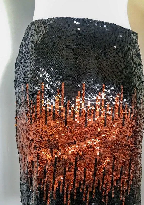 Esprit Paradiso Black and Bronze Sequin Mini Skirt - Image 6