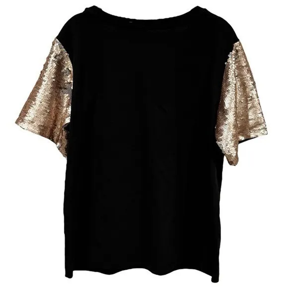 NEW Gameday Couture Raiders Two Sided Sequined Sleeve Tee Size S Gold - Image 5
