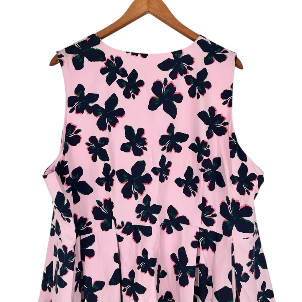 Draper James for Eloquii Hibiscus Fit & Flare Dress Pink Floral Print size 24 - Image 6
