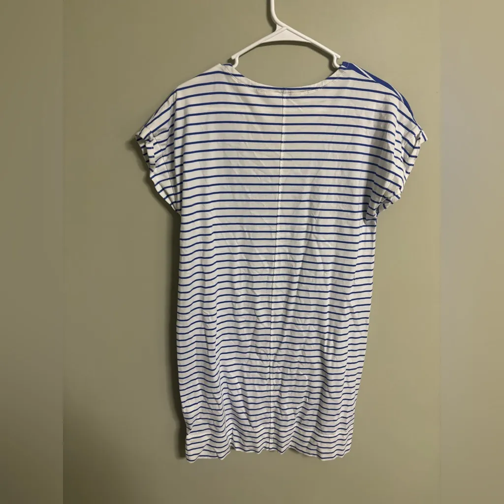 Vineyard Vines Small Casual V Neck Mixed Stripe T Shirt Dress Cotton Coastal - Image 2