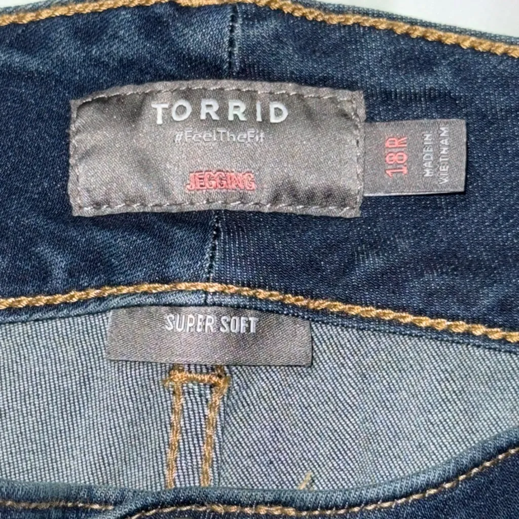 Torrid 18R Jegging Dark Blue Stretch Distressed Super Soft Skinny NWOT - Image 6