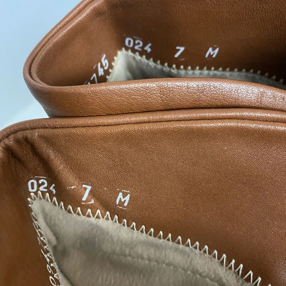 Vintage LL Bean Womens 7 M Tall Tan Brown Soft Leather Riding Lace Boots Canada - Image 8