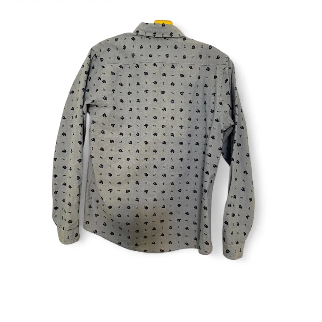 Vintage LL Bean Women’s Floral Patterned Blue Button Up Shirt Sz 10 100% Cotton - Image 2