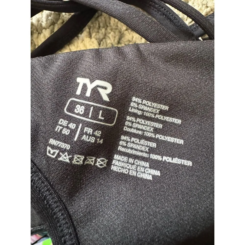 NWOT TYR Durafast Women’s Prismbreak Cutout Fit One Piece Swimsuit Size Large Blue - Image 8