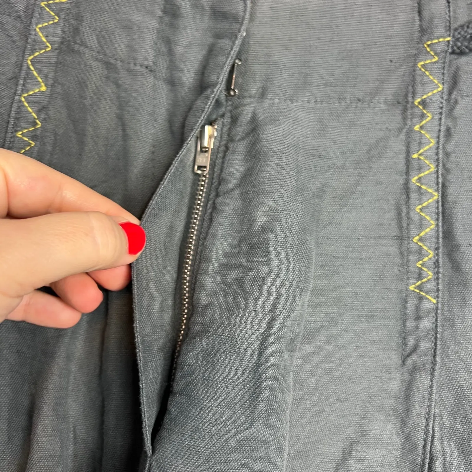 LURDES BERGADA Harem Trousers Pant Size S Cropped Drop Crotch Linen Blend NWT Green - Image 7