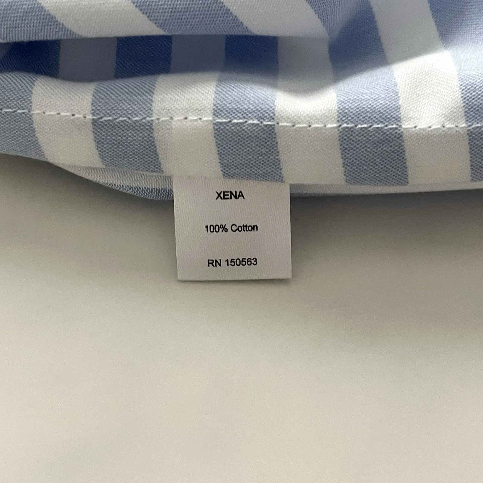 Hinson Wu Xena 3/4 Sleeve Stripe Gingham Shirt Sz Small Preppy chic Designer Top Blue - Image 12