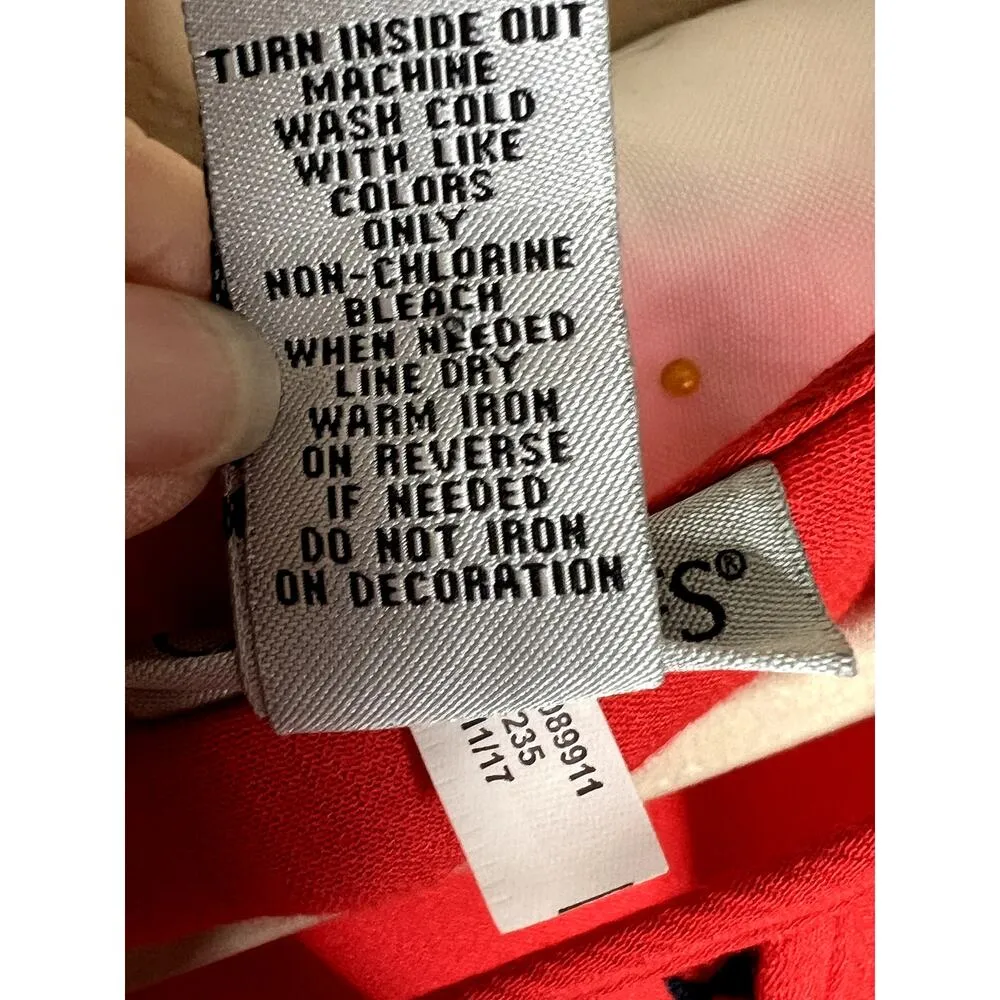 Catherines NEW women's size 4X top red/blue embroidered nautical coastal granny Red - Image 9