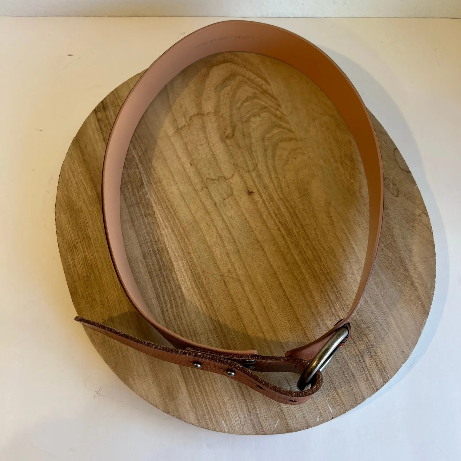 Brown Genuine Bonded Leather Wrap Round Silver Loop Stud Belt Size XL - Image 5