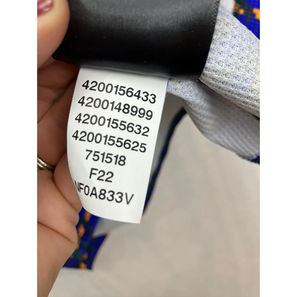 The North Face Womens Long Sleeve Plaid Crewneck Top Blue Green Orange M - Image 8