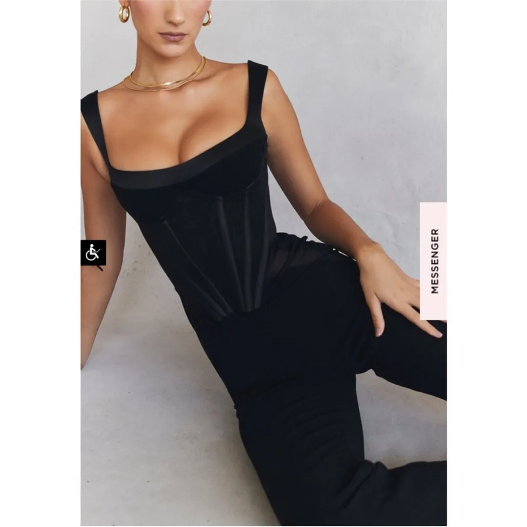 HOUSE OF CB 'Mylene'‎ Black Corset Jumpsuit NWOT - Image 14