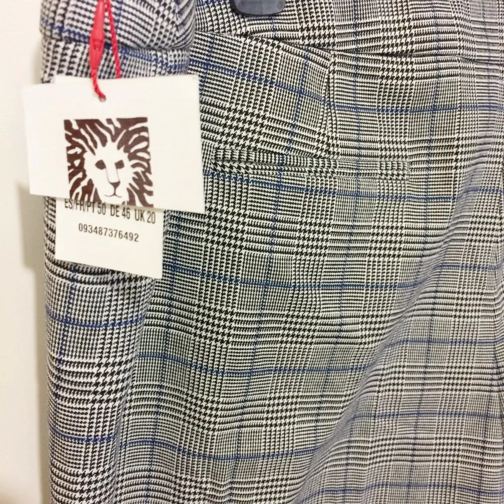 Anne Klein women's 16 geo plaid work / casual stretch trouser pants 37x28 38x28 - Image 5