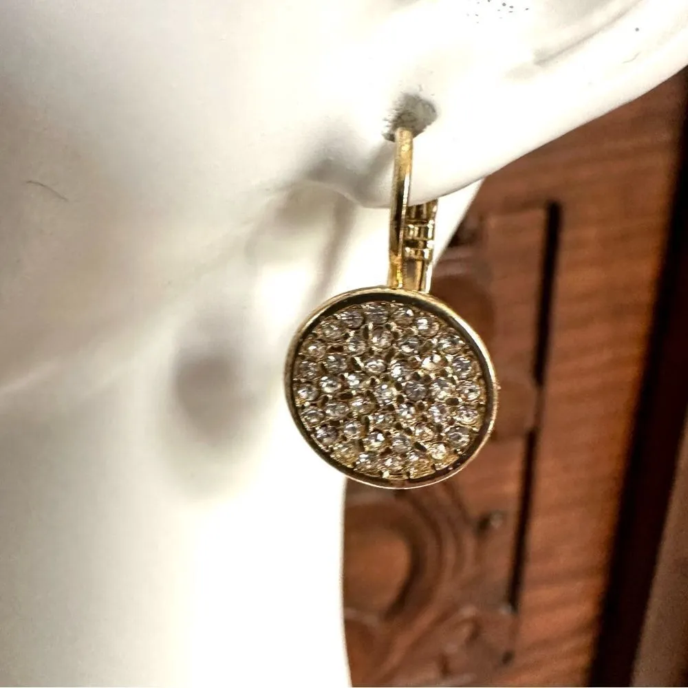 Anne Klein  gold tone rhinestone earrings - Image 6