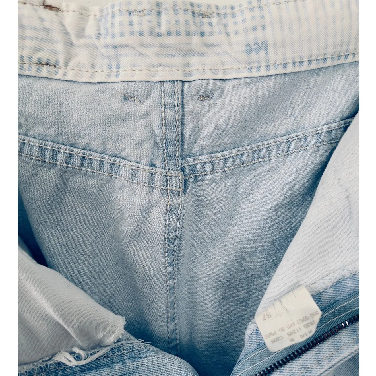 90s Vintage Lee Jeans High Rise Elastic Waist Light Wash Relaxed Womens 34 Denim - Image 8