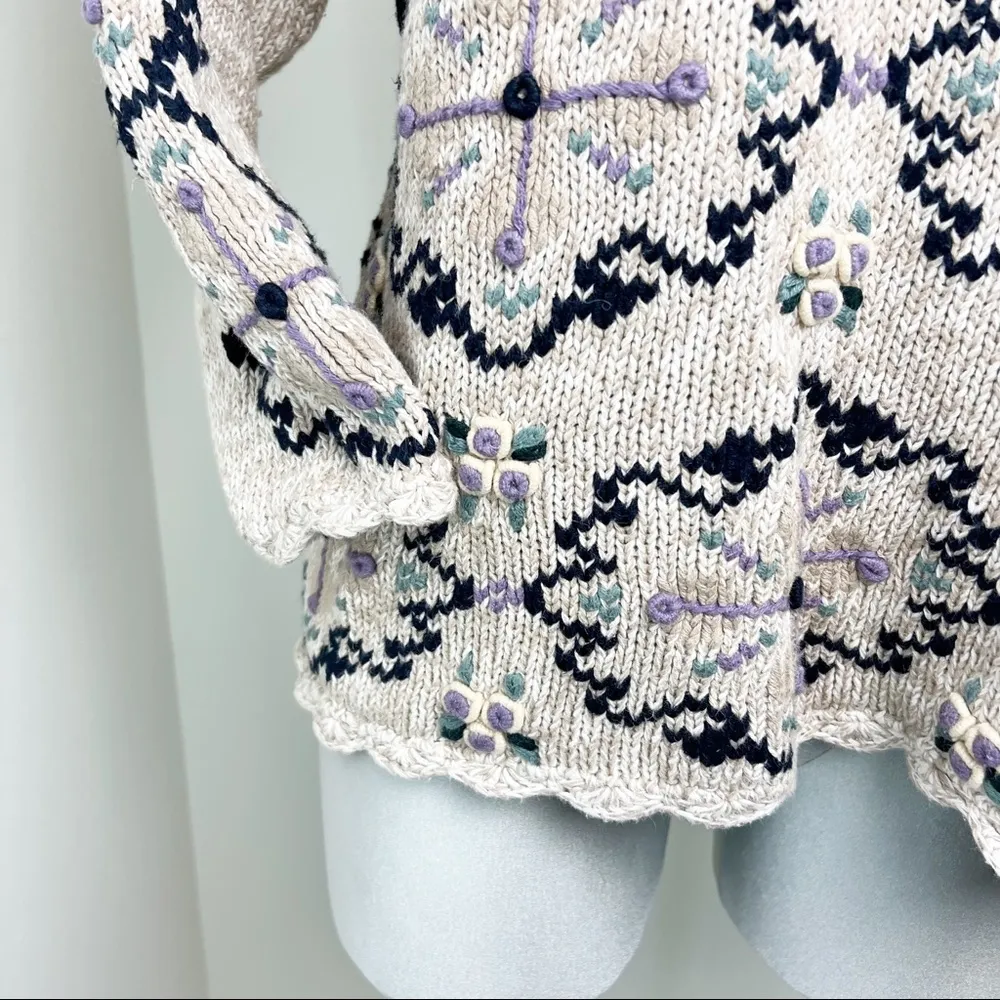 Vintage Paul Harris Design PHD Knitted by Hand Ramie blend Sweater Size Small Tan - Image 6